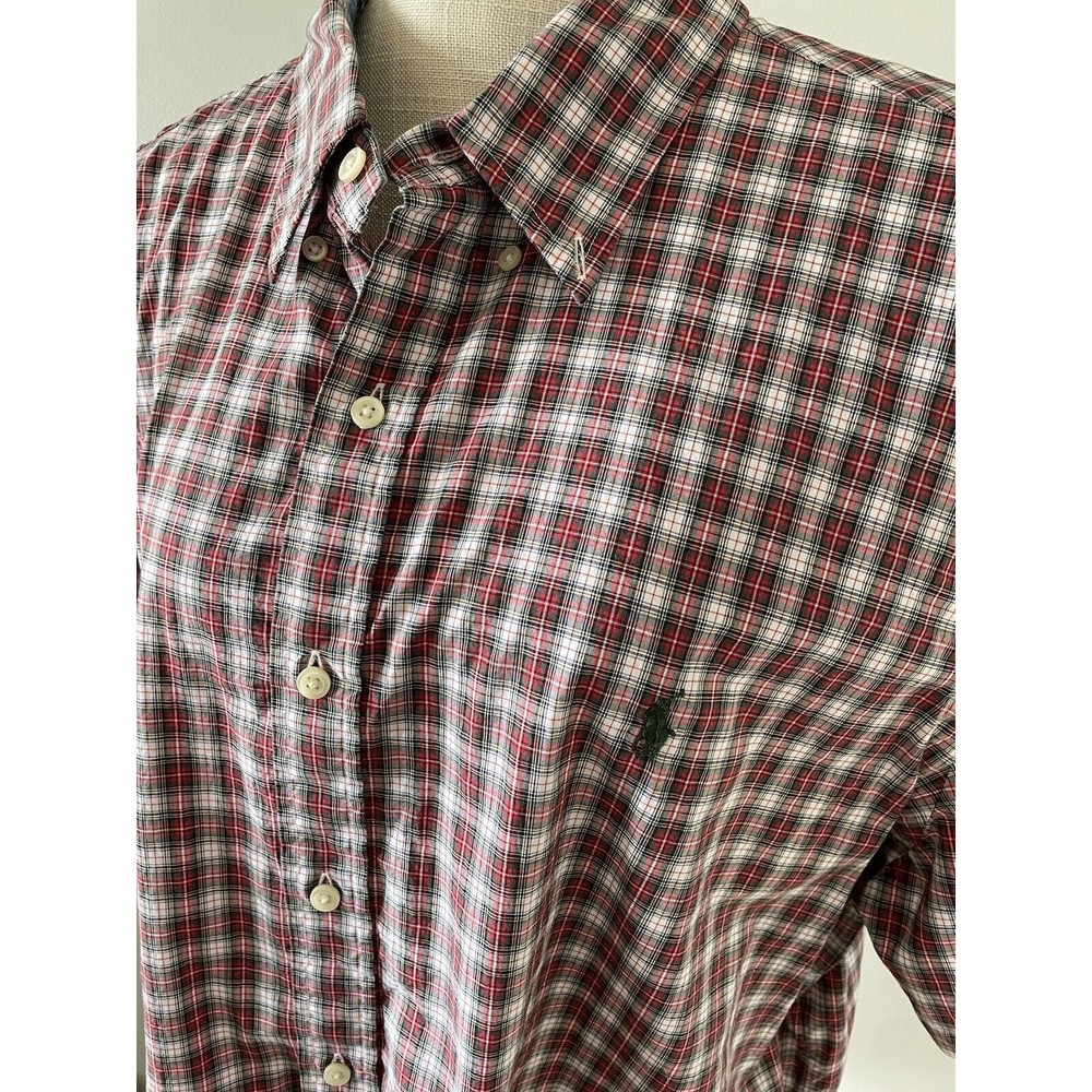 Ralph Lauren Button Shirt Men’s XXL Multicolor Plaid‎ Short Sleeve